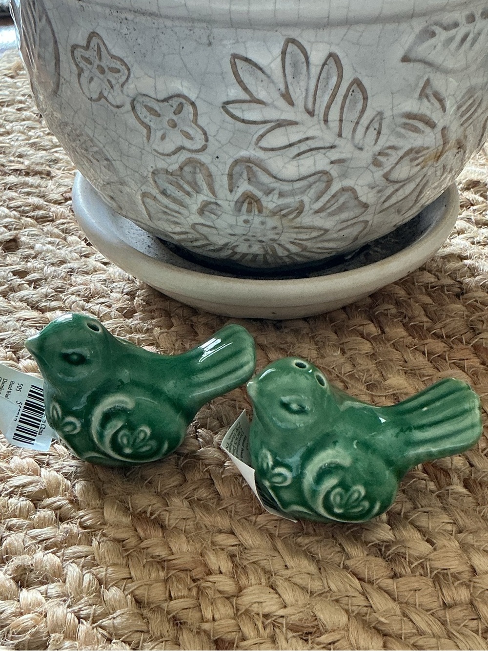 NWT French Country Cottage Style Bird Salt Pepper Shakers